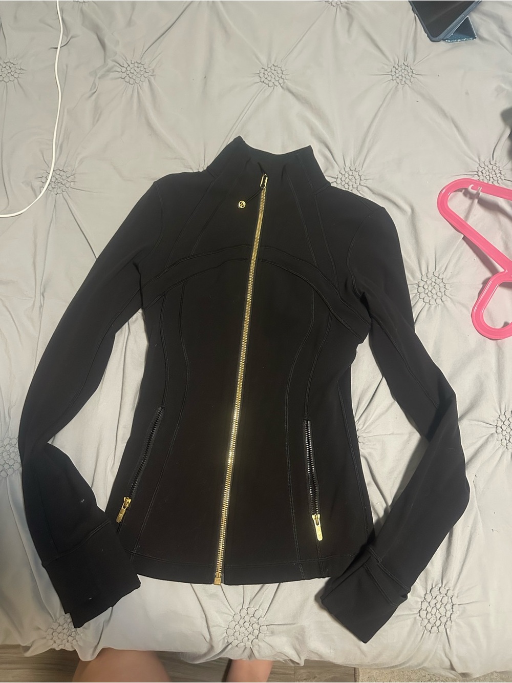 lululemon athletica Black Jacket with Gold Zipper Detail